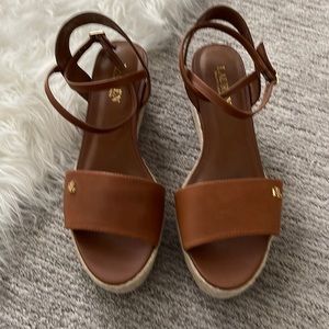 Ralph Lauren ankle strap platform sandals